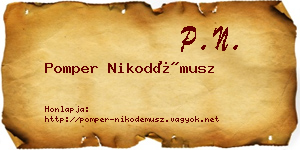 Pomper Nikodémusz névjegykártya